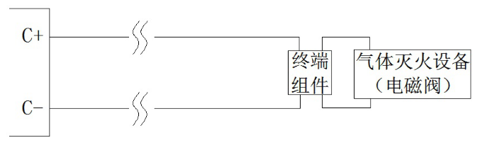 JBF5016山西气体灭火控制器喷洒启动输出接线示意图