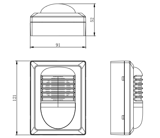 海湾GST-HX-320B火灾声光警报器外形示意图